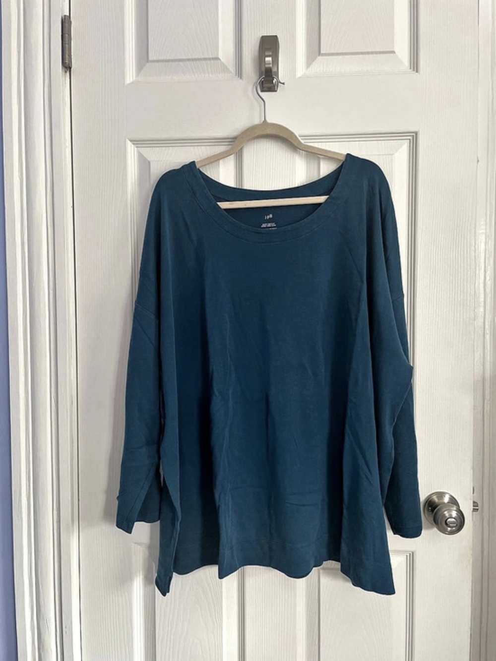 J.Jill Simply Supima Scoop-Neck Tunic Long Sleeve Blue 4X